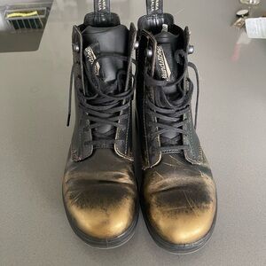 Blundstone Black and Gold Lace Up Boots